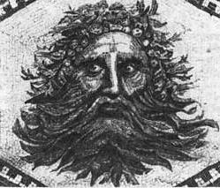 Голова Океана. Мозаїка з II ст. (м. Сабрата, Лівія) 