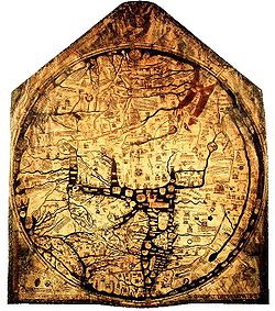 Карта мира в храме города Герефорд (Англия). 1300 г.